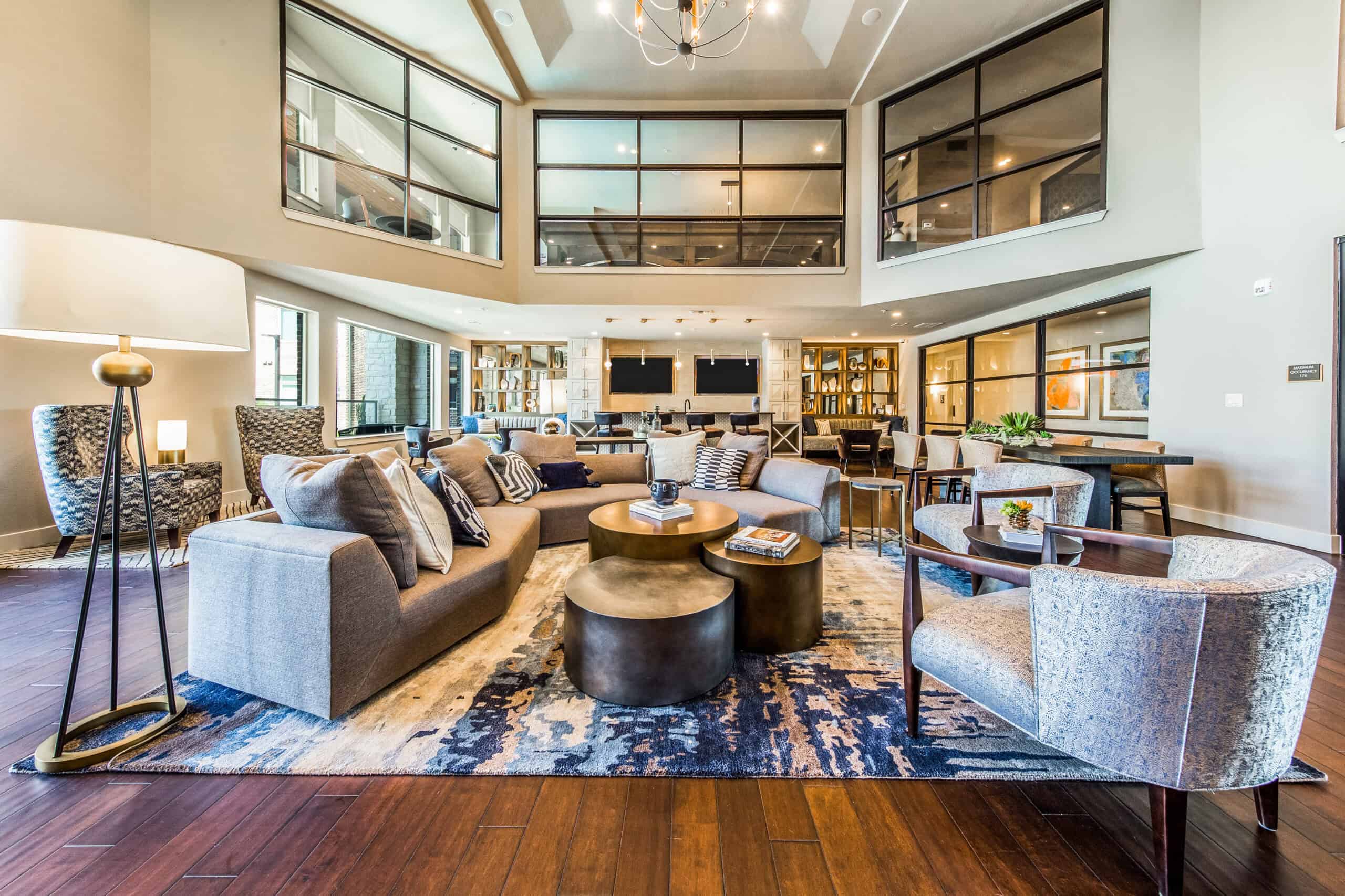 Shared lounge and gathering area in Amara apartments